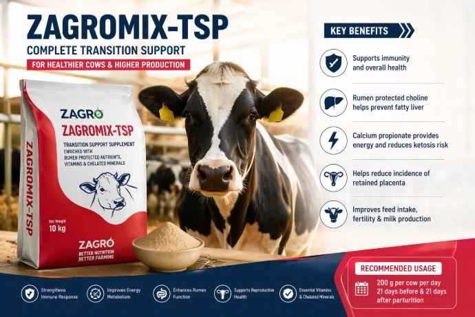 Transition premix for dairy cows pre and post calving